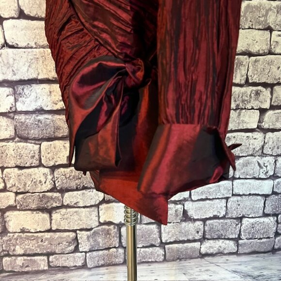 Cachet Burgundy 3/4 Sleeve Wrap Jacket Size 10 - Picture 5 of 10
